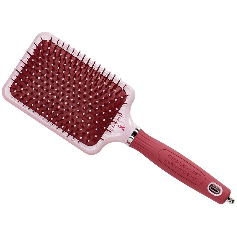 Olivia Garden Ceramic & Ion Thermal Breast Cancer Awareness Paddle Brush