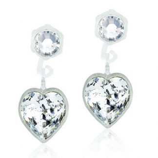Blomdahl Medical Plastic Earrings - Pendant Heart Crystal