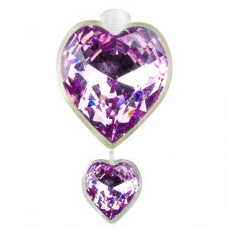 Blomdahl Navel Natural Titanium Swarovski Crystals Piece - Duo Heart Pendant