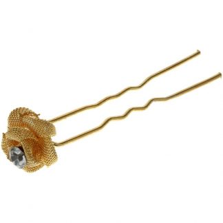 Bridal Hair Pins Ornament, Gold Net Flower Pin, 5/Pack