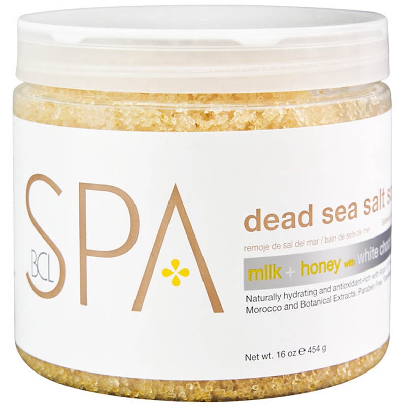 BCL Spa Milk & Honey with White Chocolate Dead Sea Salt Soak, 454g