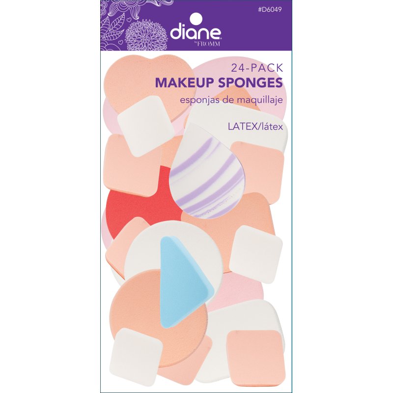 Diane Make-Up Sponges Assorted Shapes & Sizes, 24/Pack