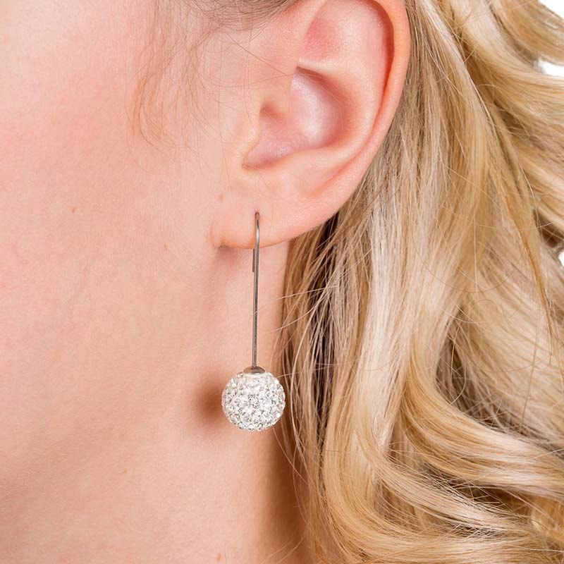 Blomdahl Titanium Earrings - Crystal Ball Straight - Image 2