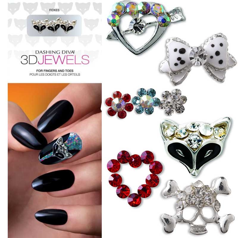 Dashing Diva 3D Nail Art Jewels, 3/Pack
