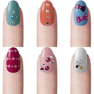 Dashing Diva Stick-On Nail Art Jewels, 6/Pack