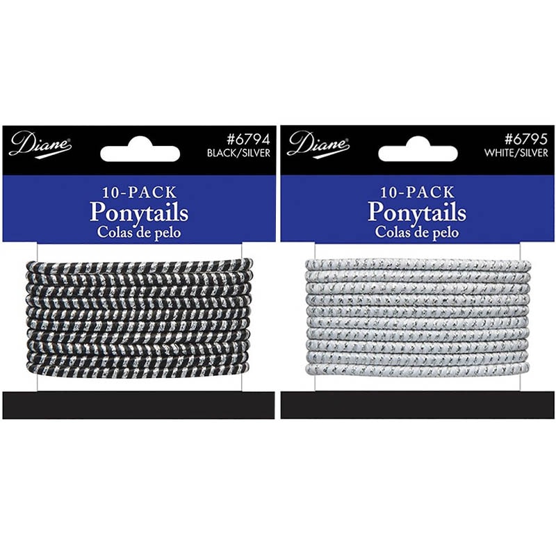 Diane Head & Pony Tail Holders - Two-Tone Metal Clasp Closure, 10/Pack