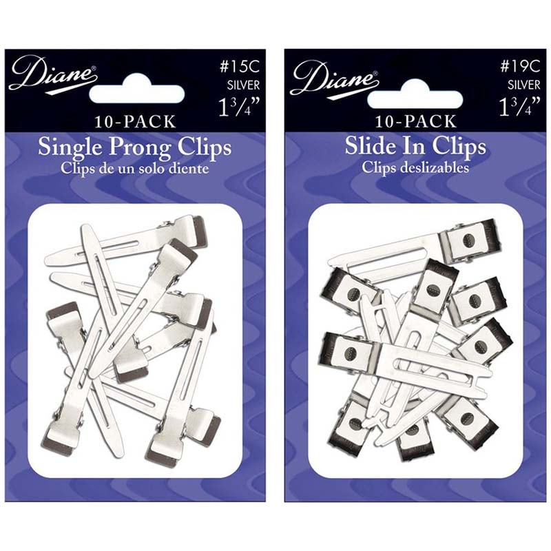 Diane Pin Curl Prong Clips, 4.5cm, 10/Pack
