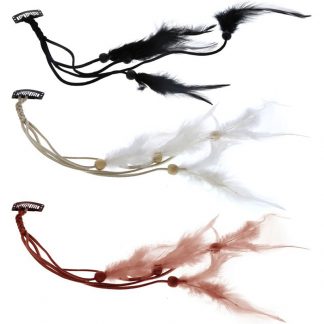 Leather Clip-On Hair Extension Feathers