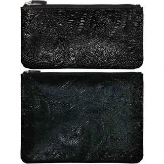 Qosmedix Cosmetic Bag Paisley Clutch, Black