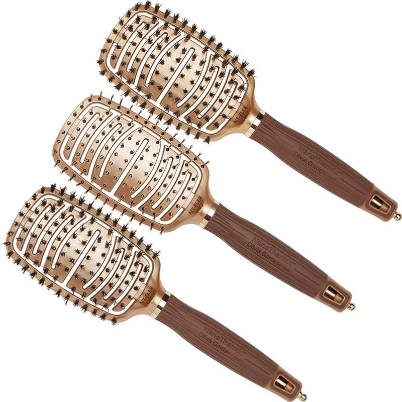 Olivia Garden NanoThermic Ceramic & Ion Flex Paddle Brush Collection