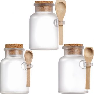 Qosmedix Jar Frosted with Cap & Spoon