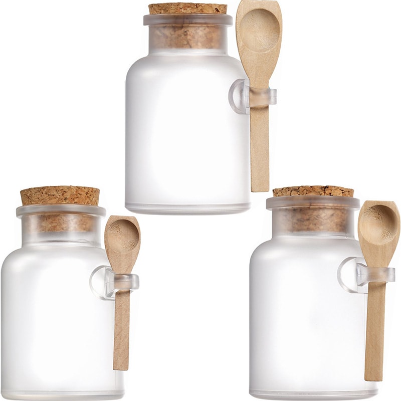 Qosmedix Jar Frosted with Cap & Spoon