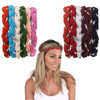 Headband Single Braided Silver Weave