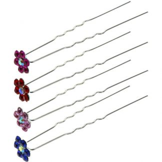 Bridal Hair Pins Ornament, Flower & Diamante Pin, 20/Tub