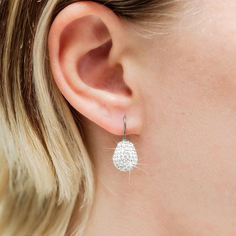 Blomdahl Titanium Earrings - Crystal Tear Drop - Image 2