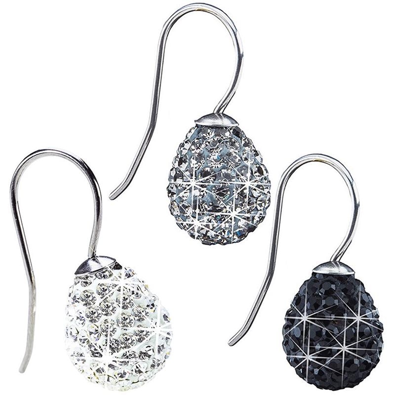 Blomdahl Titanium Earrings - Crystal Tear Drop