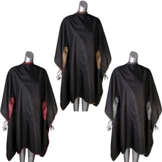 Salon Quality Cape Black with Decorative Arm Holes, Polyester, Studs