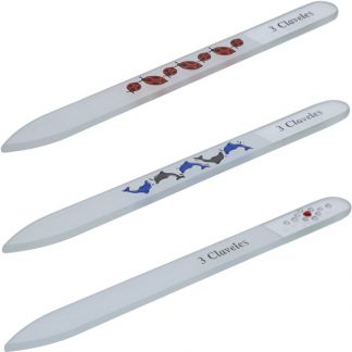 3Claveles Patterned Glass Nail File, 140mm