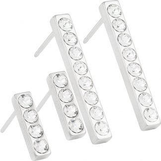 Blomdahl Natural Titanium Earrings - Brilliance Straight Crystal