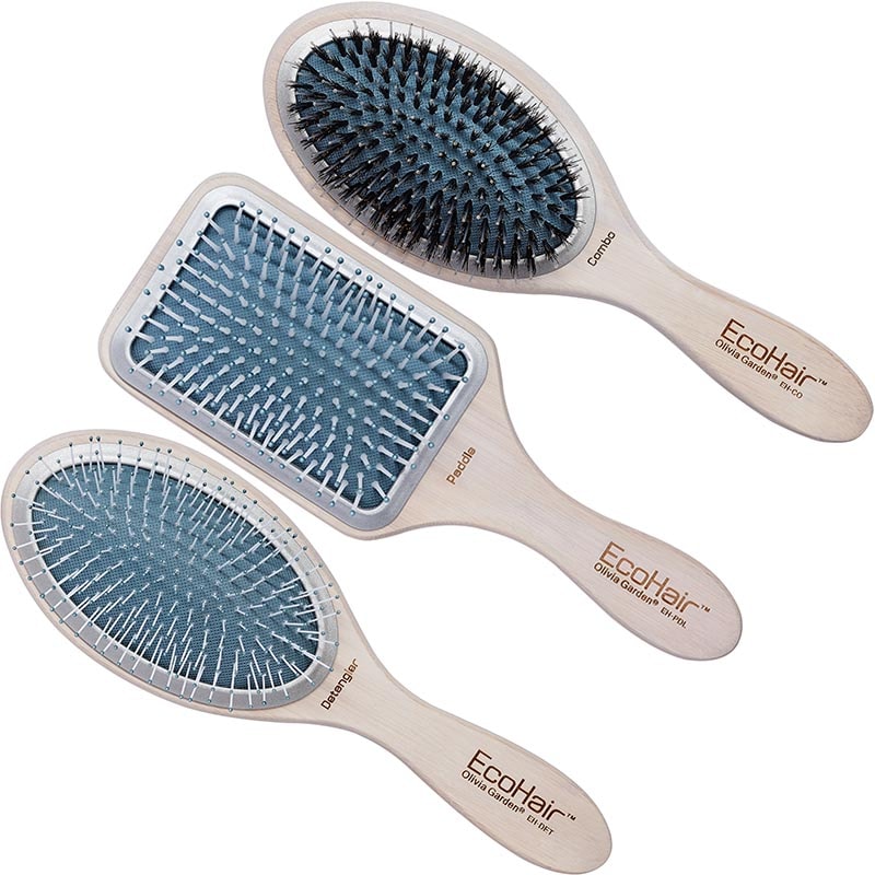 Olivia Garden EcoHair Thermal Bamboo Paddle & Cushion Brush Collection