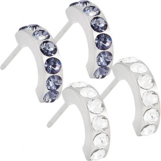 Blomdahl Natural Titanium Earrings - Brilliance Curved