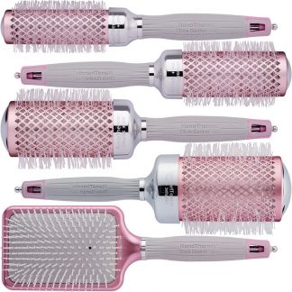 Olivia Garden NanoThermic Ceramic & Ion Breast Cancer Awareness Pink & Grey Brush Collection