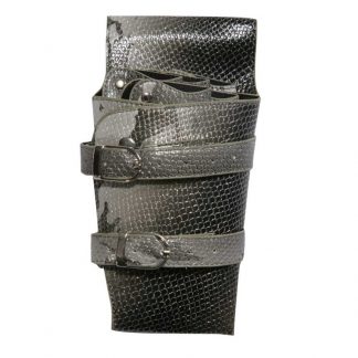 Scissor Pouch Grey Snake Polyurethane, Empty