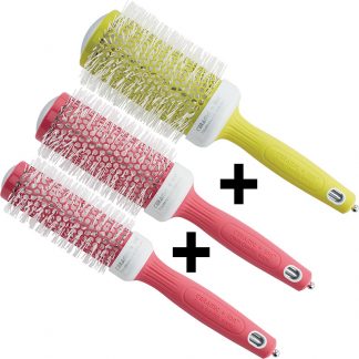 Olivia Garden Ceramic & Ion Thermal Haute Tropix Brush Set: 3 Brushes