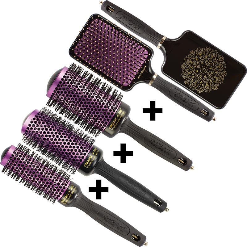 Olivia Garden Ceramic & Ion Thermal Boho Chic Brush Set: 4 Brushes