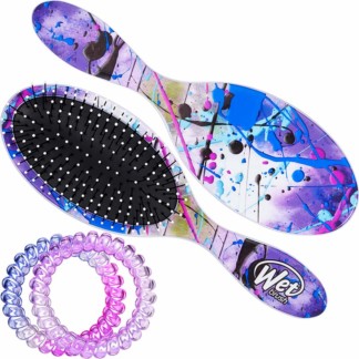 WetBrush Freestyle Express Yourself Holiday Kit, Brush & 2 Band Elastics