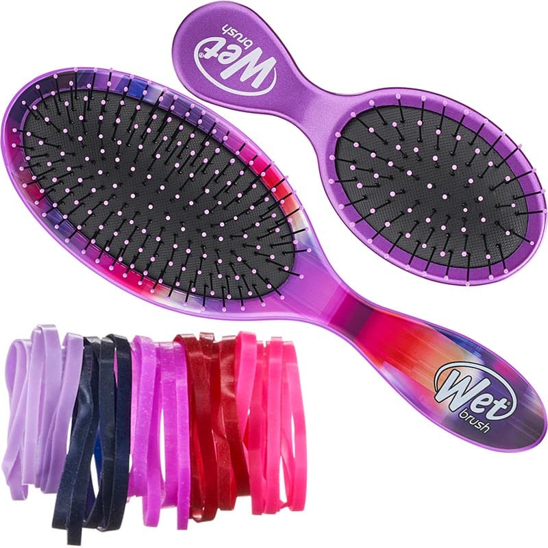 WetBrush Flashing Lights Shine Bright Holiday Kit, 2 Brushes & 5 Elastics