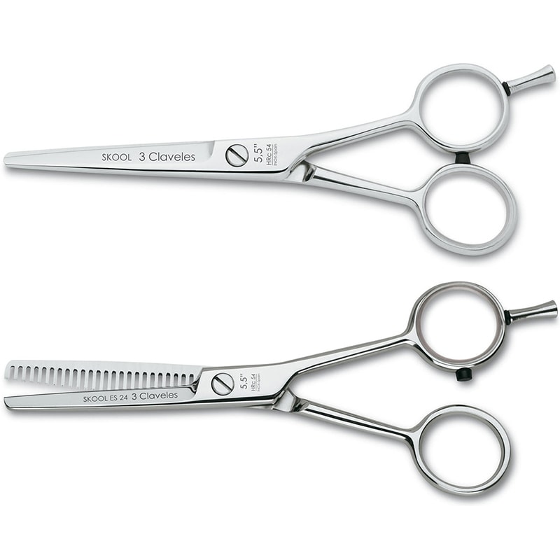 3Claveles Skool Student Non-Serrated Classic Scissor/Thinner, 5.5 inch