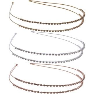 Bridal Hair Accessory Alice Headband Double Row with Strass