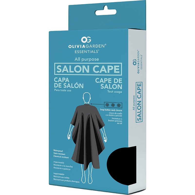 Olivia Garden Essentials All Purpose Black Cape, 114 x 140cm, Snap Buttons - Image 3