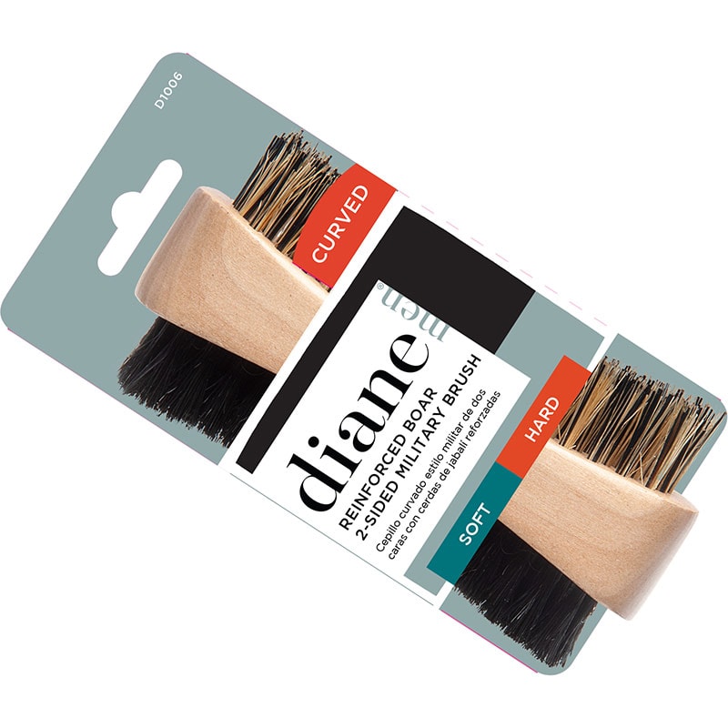 Diane Curved 2-Sided Hard Reinforced & 100% Soft Boar Military Wave Brush - Image 2