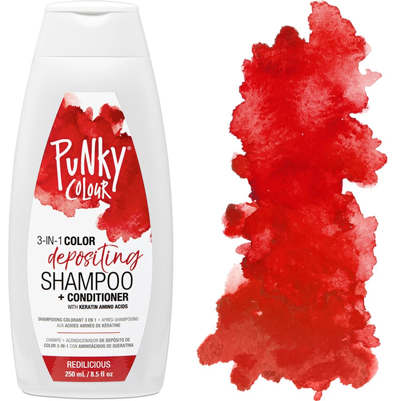 Punky Colour 3-in-1 Color Depositing Shampoo + Conditioner, Redilicious, 250ml