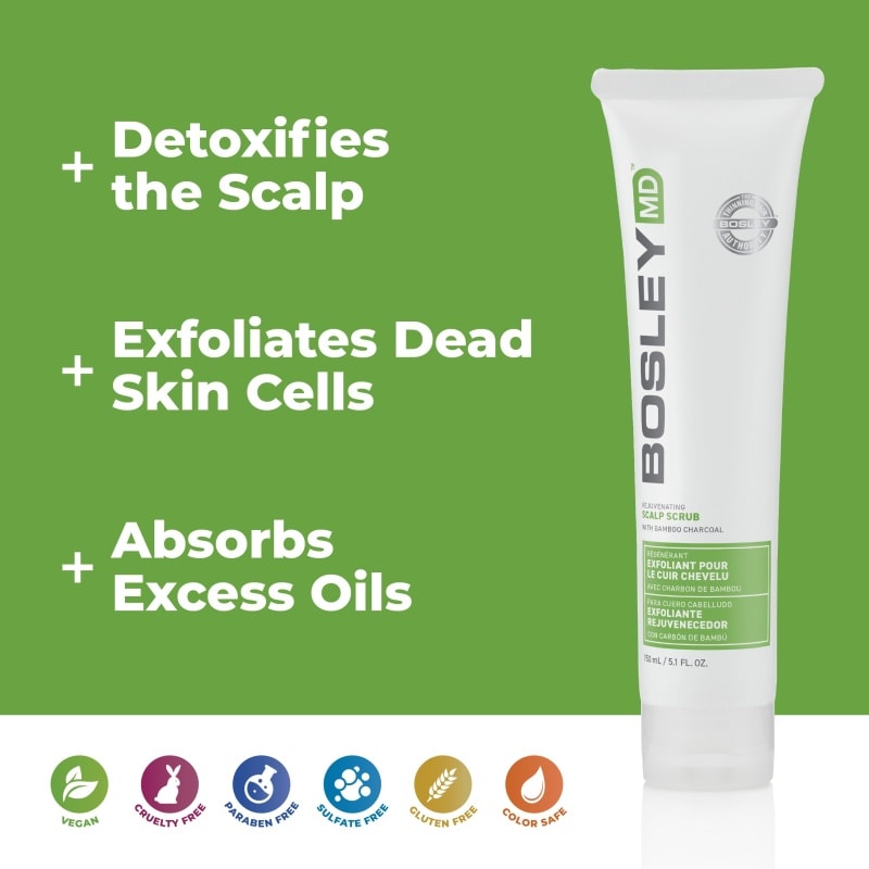 Bosley Scalp Therapy Rejuvenating Scalp Scrub with Bamboo Charcoal, 150ml - Image 10