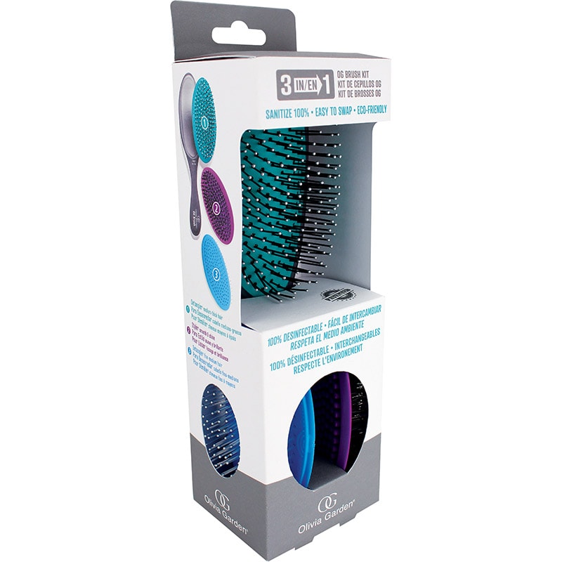 Olivia Garden OG Brush Set: 1 Brush Handle & 3 Removable Heads