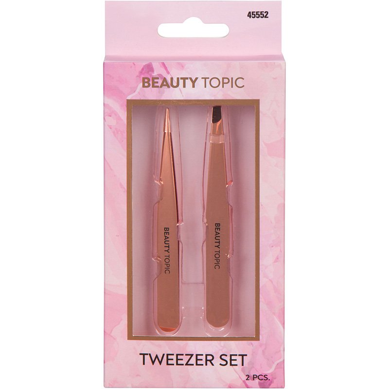 Beauty Topic Rose Gold Tweezer Set, 2 Pieces