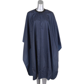 Salon Quality Cape Navy & Soft Blue Stripes, Studs