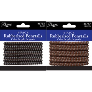 Diane Head & Pony Tail Holders - Braided, 8/Pack