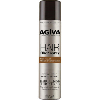 Agiva Hair Fiber Spray with Waterproof Semi-Permanent Color, Medium Brown, 150ml