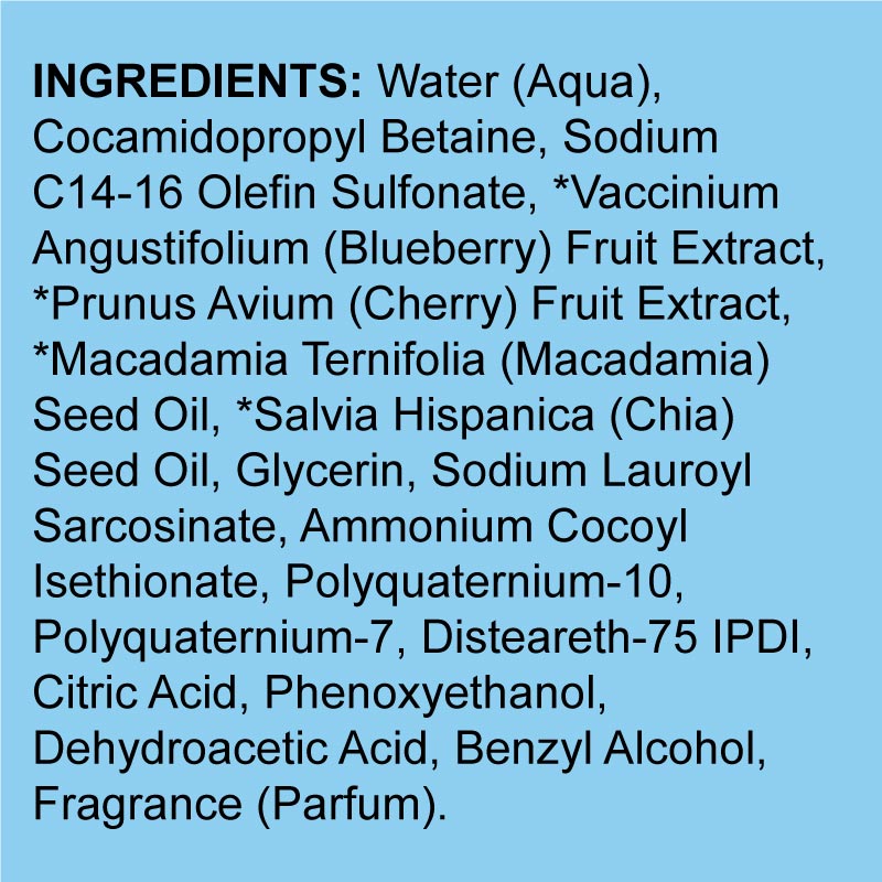 Be Care Love SuperFoods Natural & Gentle Fresh-Pressed Very Blueberry Cherry Moisturizing Shampoo, 355ml - Image 4