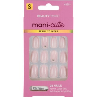 Beauty Topic Mani-Cute Short Oval Light Pink Nail Set, 24/ Pack