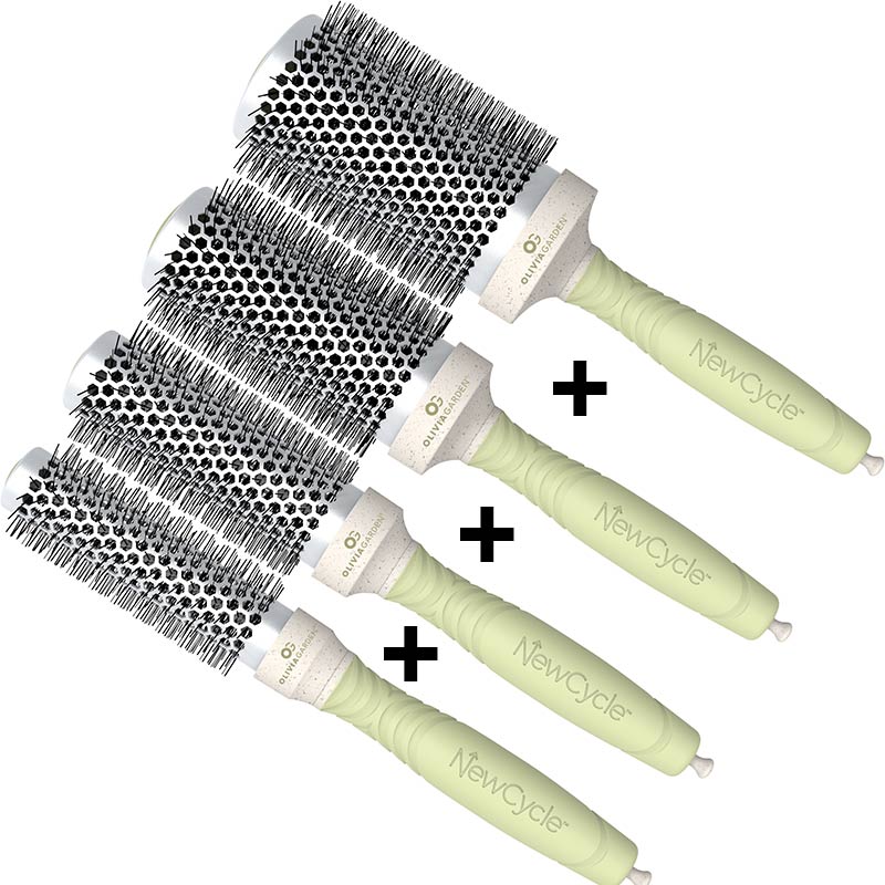 Olivia Garden NewCycle Thermal Recycled Plastic Brush Set: 4 Brushes