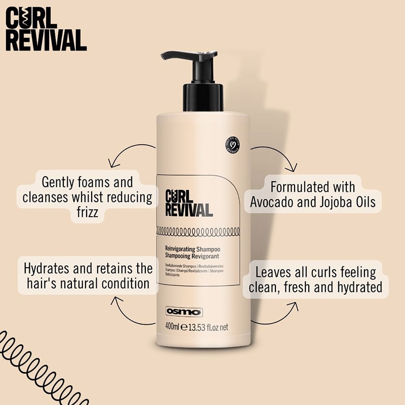 OSMO Curl Revival Reinvigorating Shampoo, 400ml - Image 2