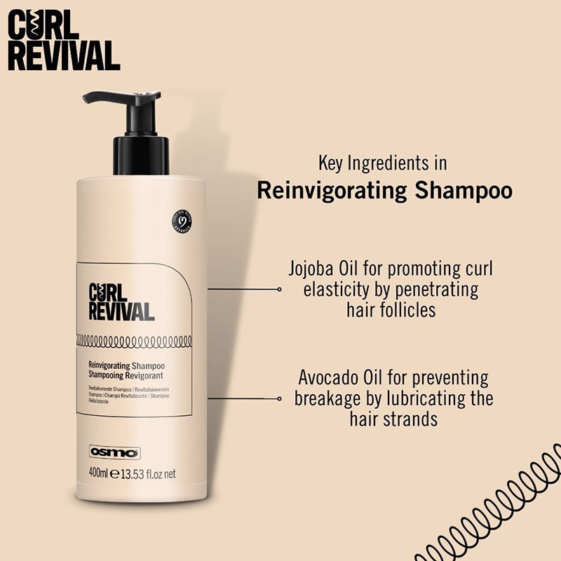 OSMO Curl Revival Reinvigorating Shampoo, 400ml - Image 3