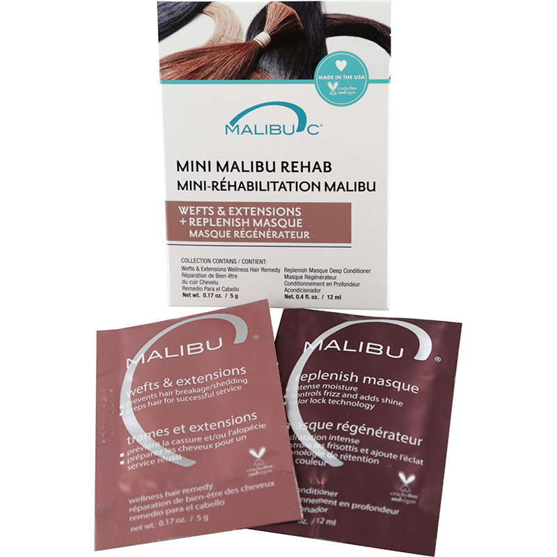 Malibu C Mini Malibu Rehab Wefts & Extensions Pack, 2 Sachets