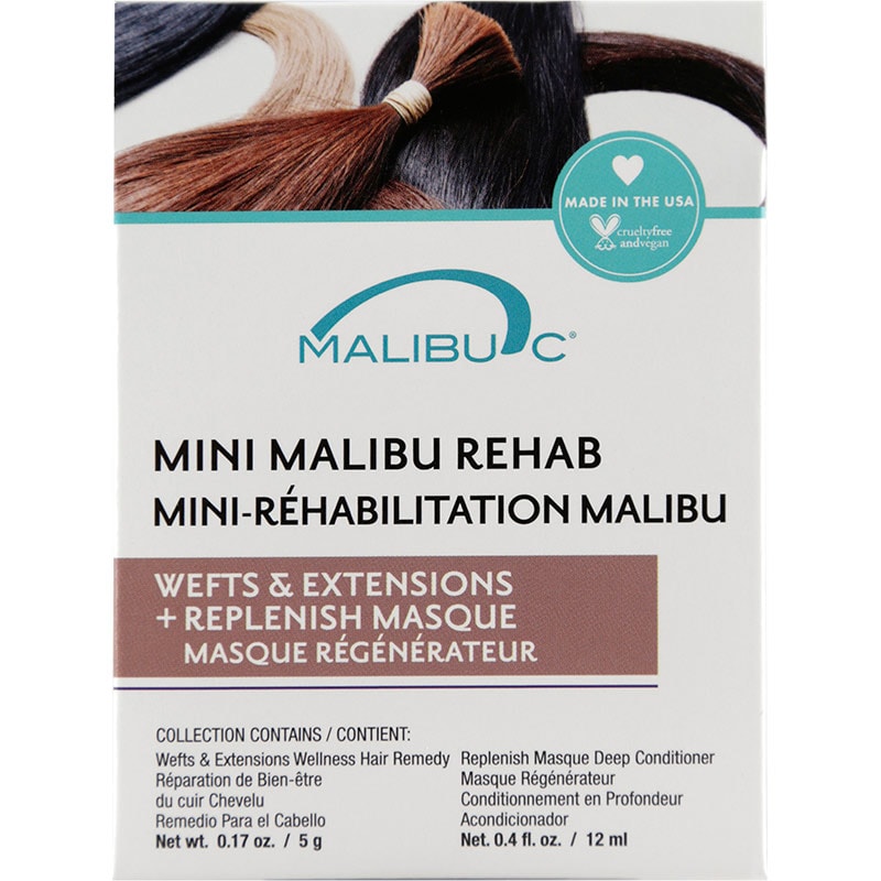 Malibu C Mini Malibu Rehab Wefts & Extensions Pack, 2 Sachets - Image 2