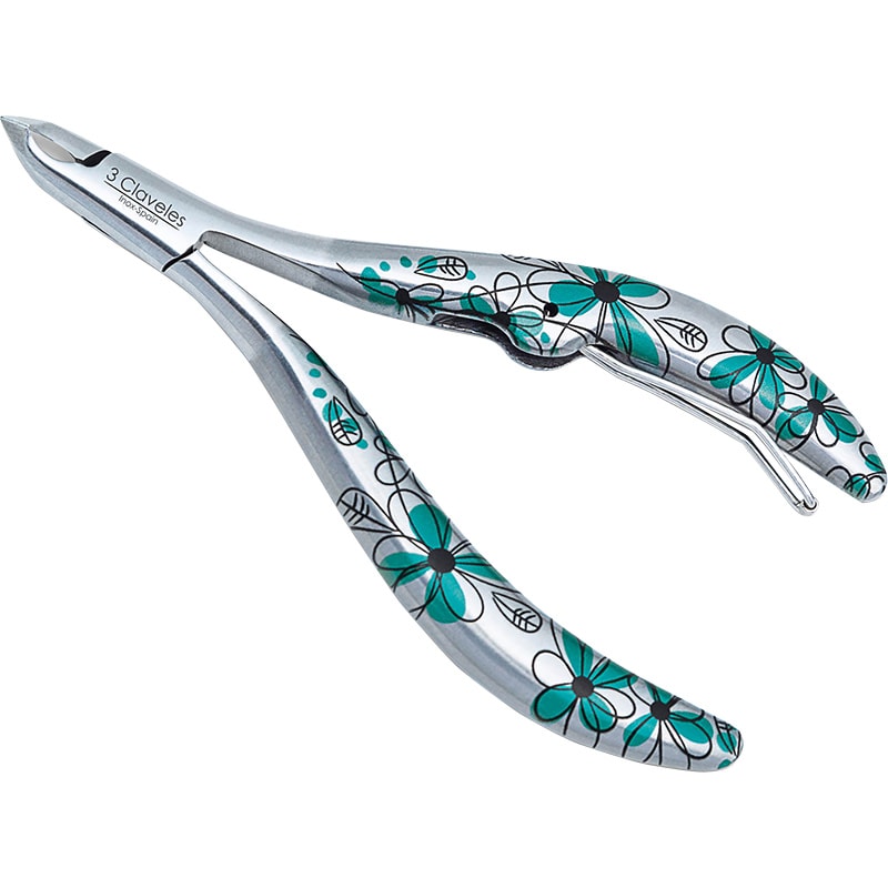 3Claveles Cuticle Clipper Blue Floral, 10cm